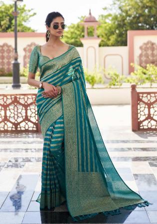Picture of Charming Georgette Cadet Blue Saree