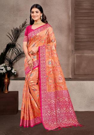 Picture of Sightly Cotton & Silk Coral Saree