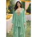 Picture of Chiffon Dark Sea Green Readymade Salwar Kameez