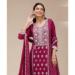 Picture of Wonderful Georgette Maroon Straight Cut Salwar Kameez
