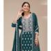 Picture of Georgette Navy Blue Straight Cut Salwar Kameez