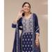 Picture of Georgette Midnight Blue Straight Cut Salwar Kameez