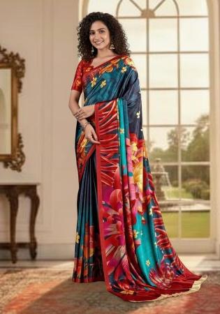 Picture of Beautiful Crepe & Silk Black Saree