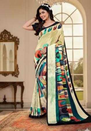 Picture of Ravishing Crepe & Silk Dark Sea Green Saree