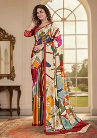 Picture of Fine Crepe & Silk Brown Saree