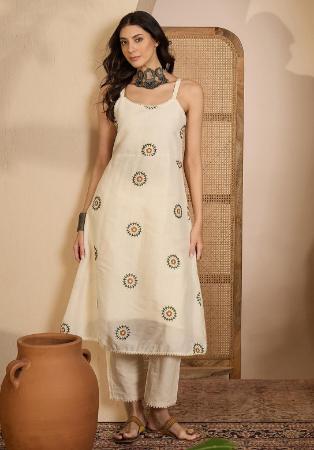 Picture of Classy Silk Beige Readymade Salwar Kameez