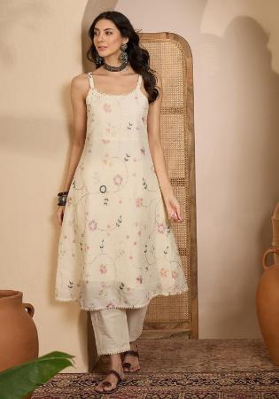 Picture of Enticing Silk Beige Readymade Salwar Kameez