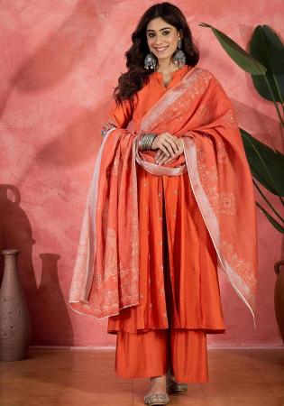 Picture of Charming Silk Chocolate Readymade Salwar Kameez