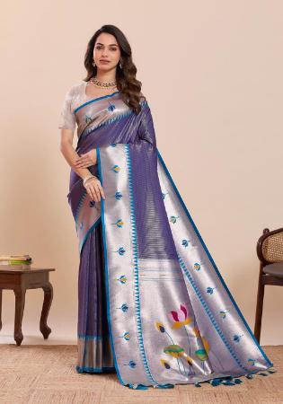 Picture of Nice Silk Dark Slate Blue Saree