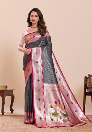 Picture of Admirable Silk Golden Rod Saree