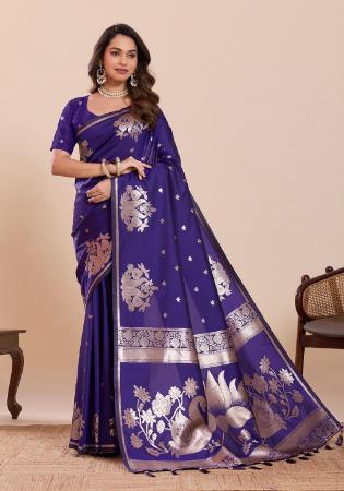 Picture of Nice Silk Dark Slate Blue Saree