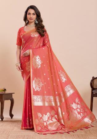 Picture of Gorgeous Silk Light Coral Saree