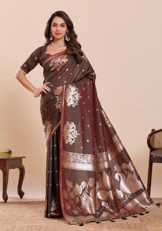 Picture of Wonderful Silk Dim Gray Saree