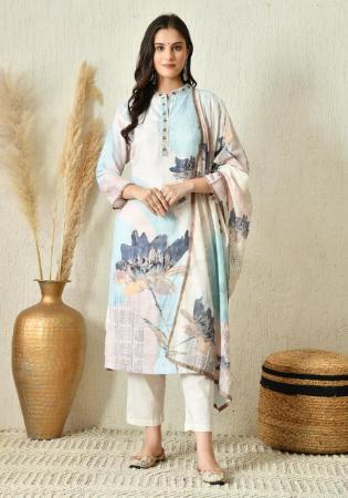 Picture of Beauteous Silk Off White Readymade Salwar Kameez