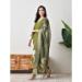 Picture of Silk Dark Olive Green Readymade Salwar Kameez
