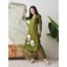 Picture of Silk Dark Olive Green Readymade Salwar Kameez