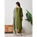Picture of Silk Dark Olive Green Readymade Salwar Kameez
