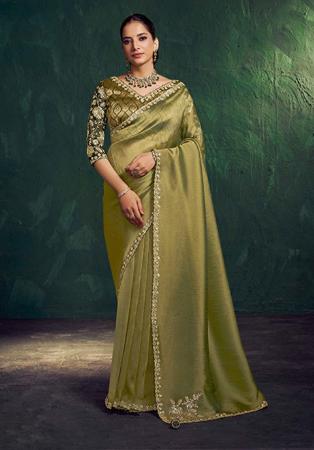 Picture of Wonderful Silk Dark Khaki Saree