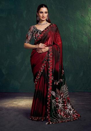 Picture of Exquisite Silk Maroon Saree