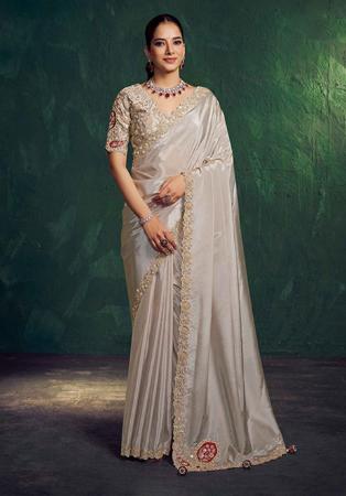 Picture of Statuesque Silk Dark Grey Saree