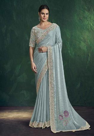 Picture of Classy Silk Dark Sea Green Saree