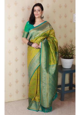 Picture of Stunning Silk Dark Cyan Saree