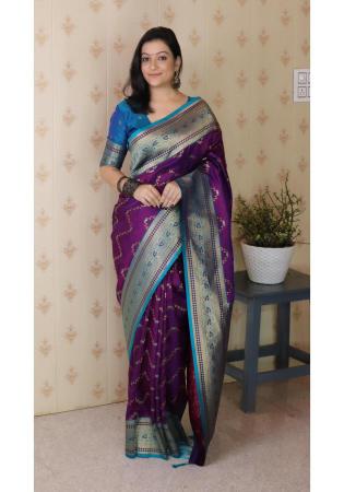 Picture of Alluring Silk Purple Saree