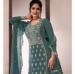 Picture of Chiffon Dark Sea Green Straight Cut Salwar Kameez
