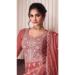 Picture of Stunning Chiffon Tomato Straight Cut Salwar Kameez