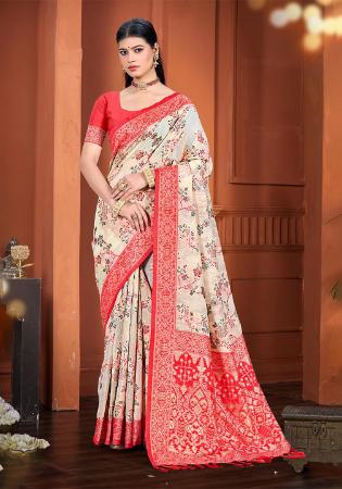 Picture of Statuesque Cotton & Silk Beige Saree