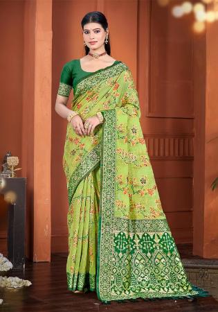 Picture of Charming Cotton & Silk Dark Khaki Saree