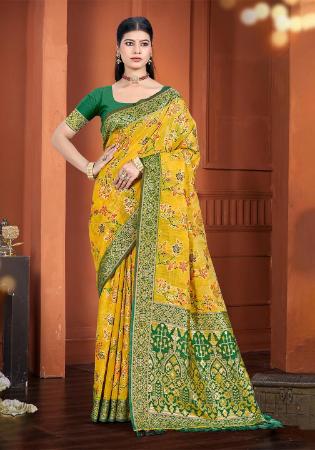 Picture of Bewitching Cotton & Silk Khaki Saree