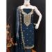 Picture of Well Formed Georgette Indigo Straight Cut Salwar Kameez