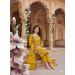 Picture of Georgette Dark Golden Rod Straight Cut Salwar Kameez