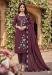Picture of Georgette Dark Olive Green Straight Cut Salwar Kameez