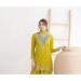 Picture of Chiffon Dark Golden Rod Straight Cut Salwar Kameez