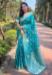 Picture of Well Formed Organza Dark Cyan Saree