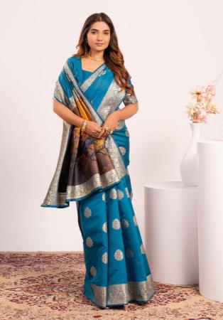 Picture of Taking Cotton Teal Saree
