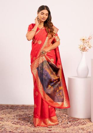 Picture of Classy Cotton Crimson Saree