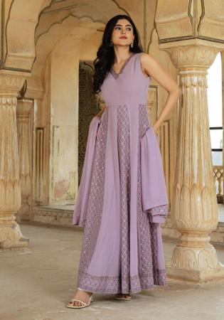 Picture of Appealing Georgette Rosy Brown Readymade Gown
