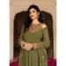 Picture of Grand Georgette Dark Olive Green Readymade Gown
