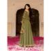 Picture of Grand Georgette Dark Olive Green Readymade Gown