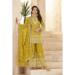 Picture of Georgette Dark Golden Rod Straight Cut Salwar Kameez