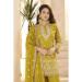 Picture of Georgette Dark Golden Rod Straight Cut Salwar Kameez
