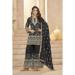 Picture of Superb Georgette Black Straight Cut Salwar Kameez