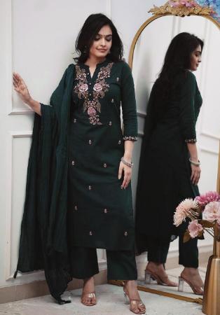 Picture of Well Formed Silk Black Readymade Salwar Kameez