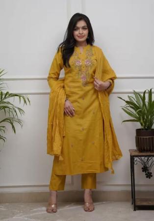 Picture of Wonderful Silk Saddle Brown Readymade Salwar Kameez