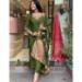 Picture of Cotton Dark Olive Green Readymade Salwar Kameez