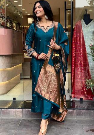 Picture of Splendid Cotton Navy Blue Readymade Salwar Kameez