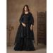 Picture of Alluring Net Black Straight Cut Salwar Kameez
